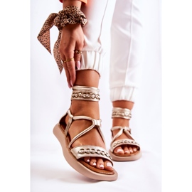 Nahkasandaalit alustalla Maciejka 05559-25 Golden kultainen 1