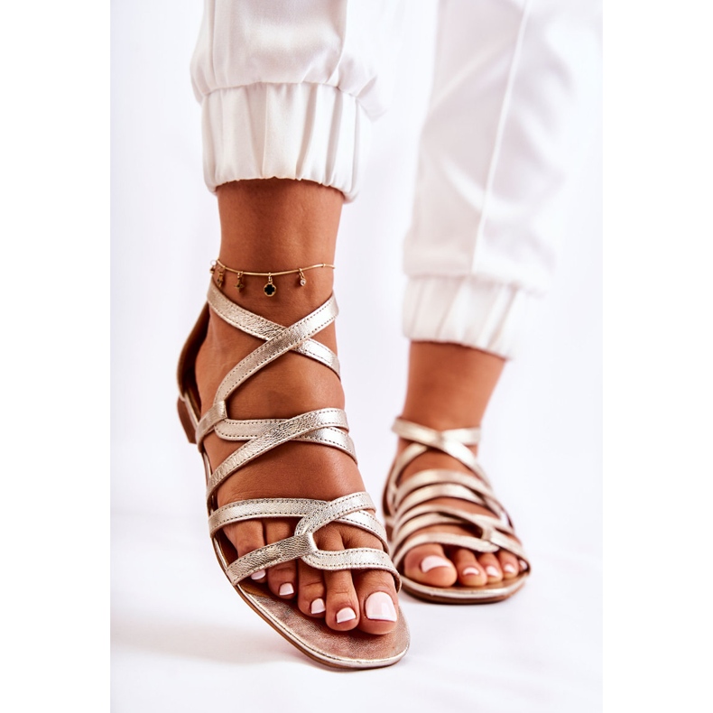 Naisten Maciejka 05523-25 nahkasandaalit kultaa kultainen 1