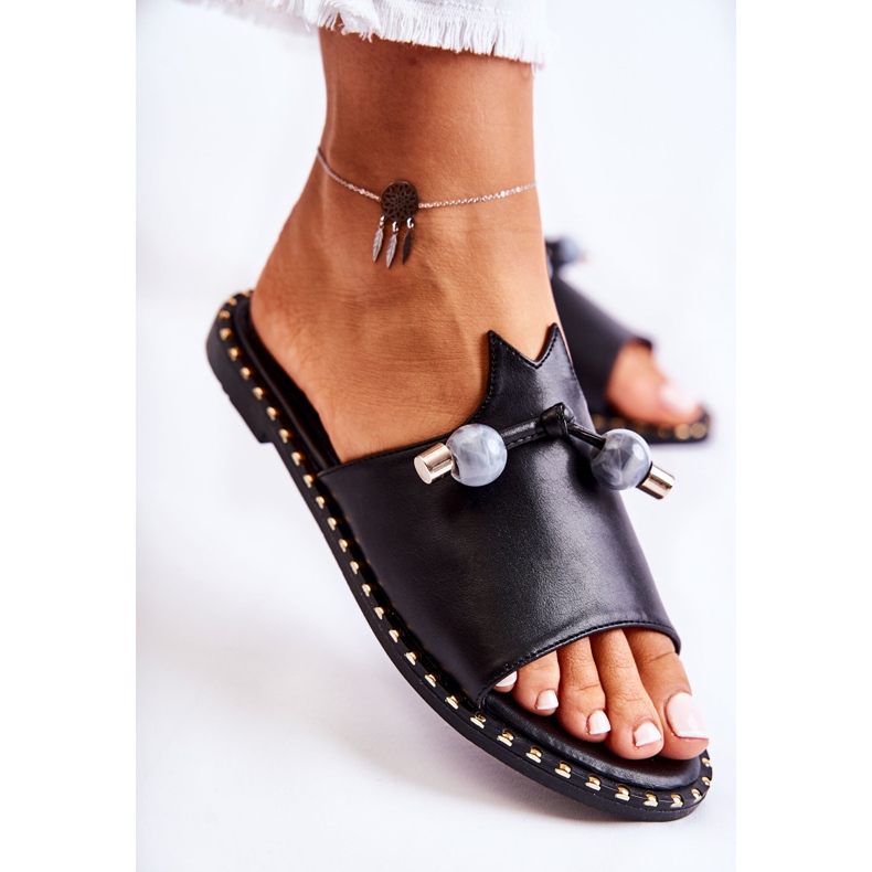 Vinceza Naisten klassiset tossut, joissa on silmukka Musta Cassia 2