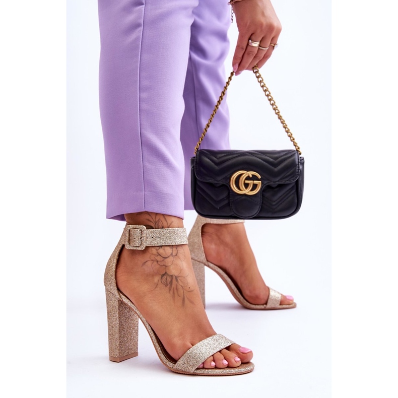 NFR Naisten sandaalit korkokenkiin Kultainen kimalteleva Joalice 2