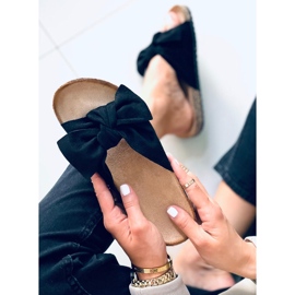 Korkkitossut lila mustalla rusetilla 1