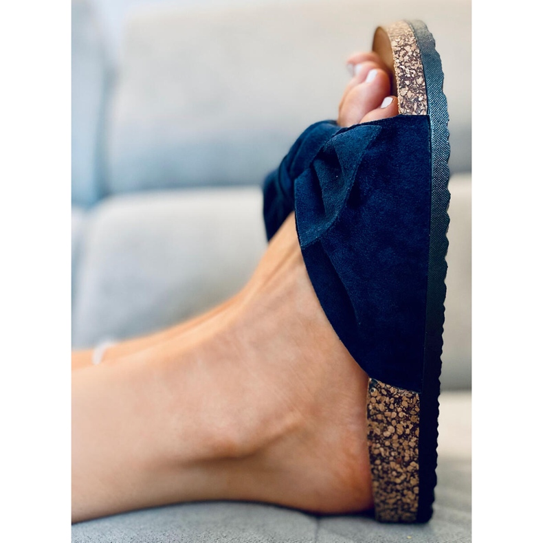 Korkkitossut lila DK.BLUE rusetilla sininen 1