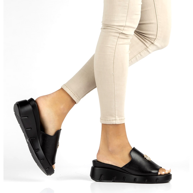 Nahkaiset tossut Filippo DK3596 / 22 Bk mustat 5