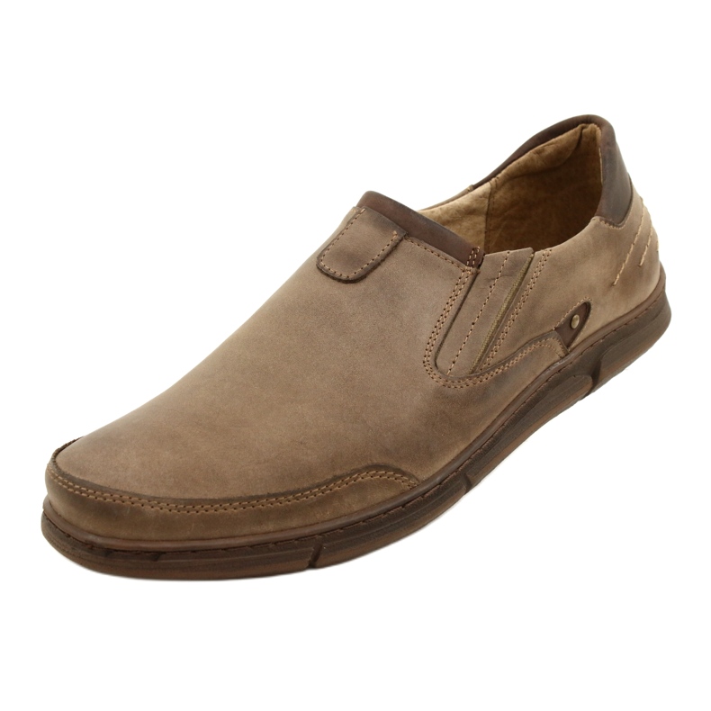 Polbut Miesten slip-on mokasiinit J51 kengät, ruskea 3