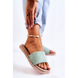 FJ1 Naisten mokkanahkaiset tossut Sunset Green vihreä 1