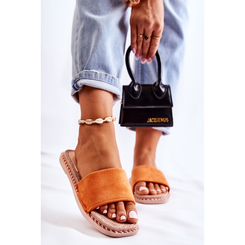 FJ1 Naisten mokkanahkaiset tossut, oranssi Sunset 1