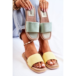 FJ1 Naisten mokkanahkaiset tossut auringonlaskun keltainen 2