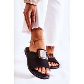 FJ1 Naisten tossut koriste-elementillä Black Leonia musta 2