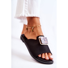 FJ1 Naisten tossut koriste-elementillä Black Leonia musta 1