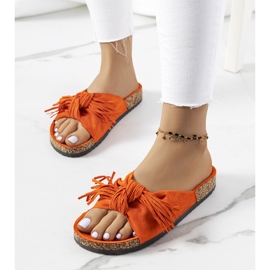 Naisten hapsuiset oranssit tossut 2