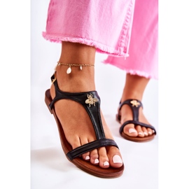 S.Barski Mukavat naisten sandaalit mustalla sabriinikoristeella 1