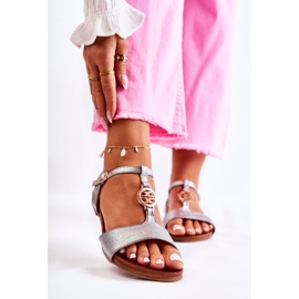 S.Barski Kevyet naisten sandaalit soljella Tumma hopea Carida 1