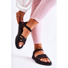 Tuoksuvat naisten sandaalit tarranauhalla ZAXY JJ285068 musta 2