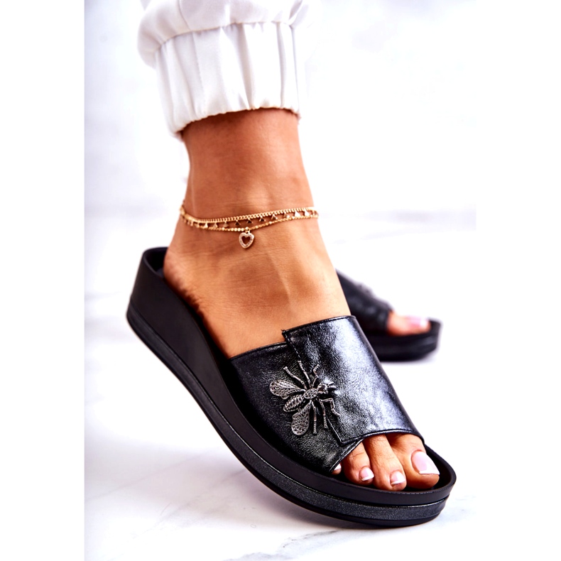 Vinceza Muodikkaat naisten tossut, joissa on koristelu mustalla aukolla 3