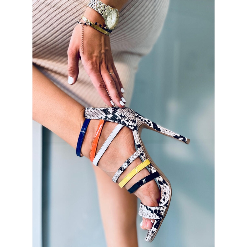 Sandaalit pinnoilla Sofronia BROWN / WHITE ruskea monivärinen 2