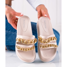 WELLSPRING Muoti tossut ketjuilla beige 1