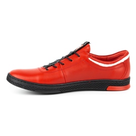 Polbut Miesten nahkaiset vapaa-ajan kengät K23 punainen ja musta 1