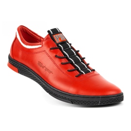 Polbut Miesten nahkaiset vapaa-ajan kengät K23 punainen ja musta 2