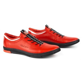 Polbut Miesten nahkaiset vapaa-ajan kengät K23 punainen ja musta 3
