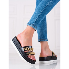 WELLSPRING Muoti tossut ketjuilla musta 1