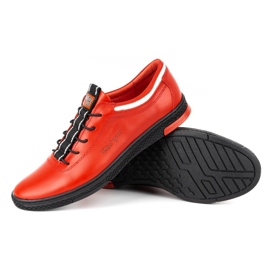 Polbut Miesten nahkaiset vapaa-ajan kengät K23 punainen ja musta 4