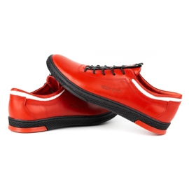 Polbut Miesten nahkaiset vapaa-ajan kengät K23 punainen ja musta 6