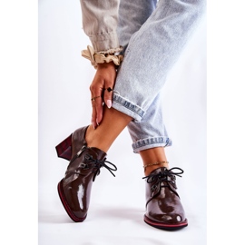 S.Barski Kengät vetoketjulla Ruskea ja punainen Laurosa 2