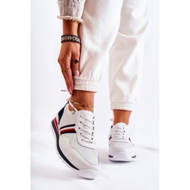 PE1 Naisten valkoiset ja laivastonsiniset nahkaiset urheilukengät Jane valkoinen laivastonsininen 1