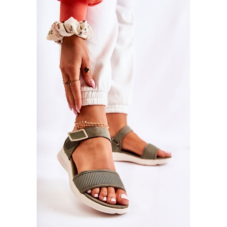 PE1 Naisten mukavat sandaalit tarranauhalla Green Sidney vihreä 1