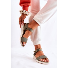 PE1 Naisten mukavat sandaalit tarranauhalla Green Sidney vihreä 2