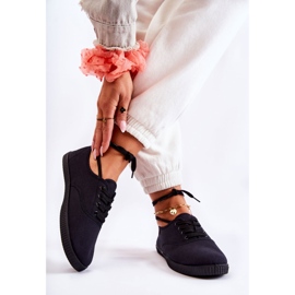 PE1 Naisten klassiset tennarit, sidottu musta Dellis 2