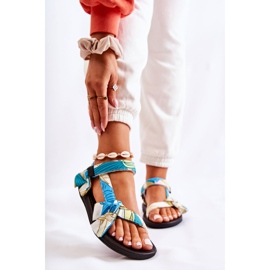 PM1 Naisten sandaalit vihreällä Caprisa-tarranauhalla valkoinen 1