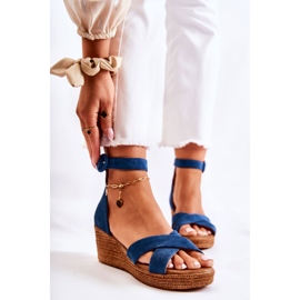 Suede Wedge Sandaalit Maciejka 04565-06 Navy Blue tummansininen monivärinen 1