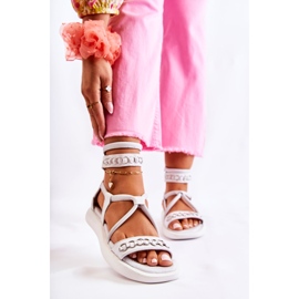 Nahkasandaalit alustalla Maciejka 05559-11 Valkoinen 1