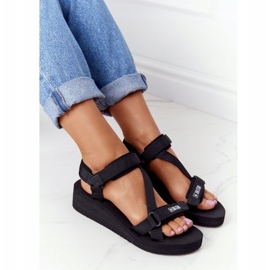 Naisten vaahto -sandaalit kiilassa Big Star FF274A349 Musta 5