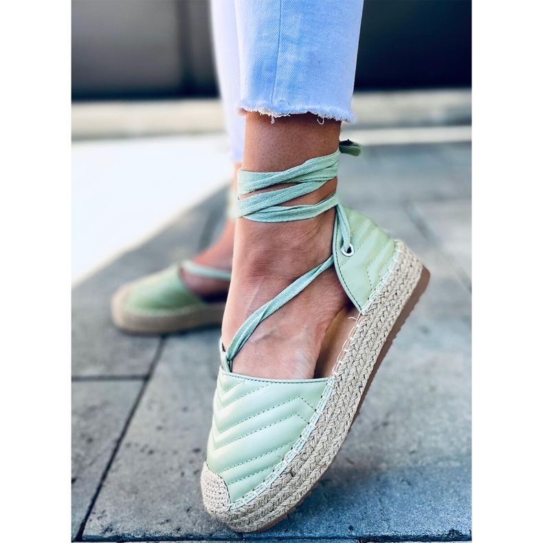 Freesia Green nilkkasidottu espadrillit vihreä 1