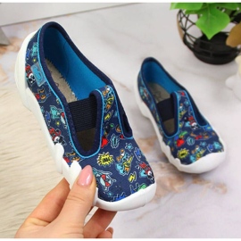 Tossut päiväkotiin kuminauhalla, tummansininen Jr. Befado laivastonsininen 1