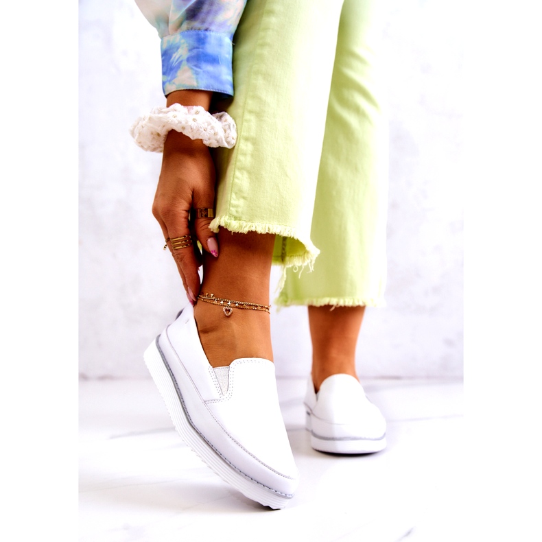 Naisten nahkalenkkarit S.Barski Valkoiset valkoinen 1