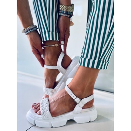 Korkeapohjaiset sandaalit Shanti White valkoinen 2