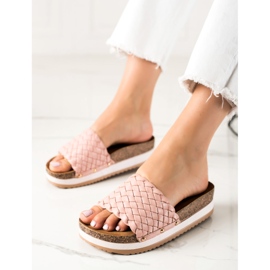 SHELOVET Punotut tossut alustalla vaaleanpunainen 1