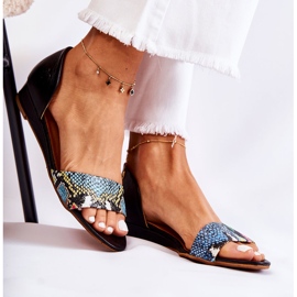 Nahka Maciejka 1971-63 Mustat sandaalit monivärinen 1