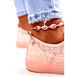 Openwork Sneakers Big Star JJ274059 Vaalea pinkki vaaleanpunainen 4