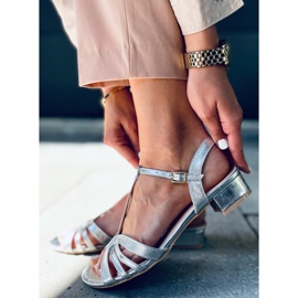 Sparkle Silver matalakorkoiset sandaalit hopea 2