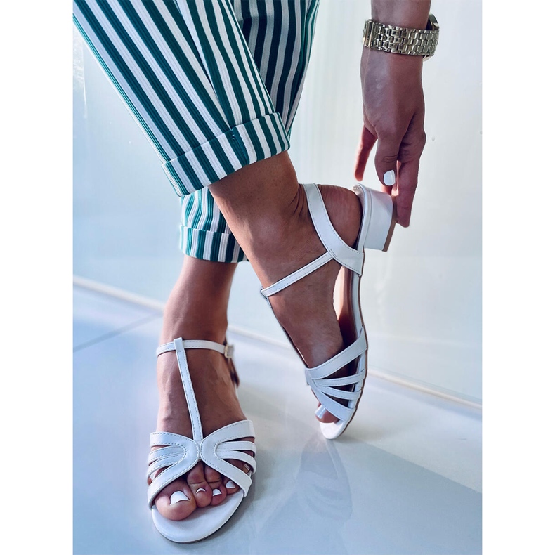 Sparkle White matalakorkoiset sandaalit valkoinen 2