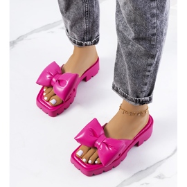 Vaaleanpunaiset tossut traktorin Platt-pohjassa vaaleanpunainen 1