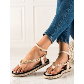 Seastar Varvassandaalit koristeellisella ketjulla beige 2