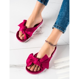 SHELOVET Muodikkaat tossut, joissa on rusetti vaaleanpunainen 1