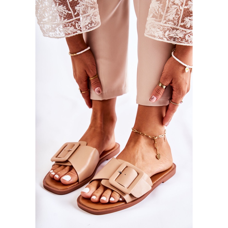 FE1 Naisten muodikkaat tossut kesä cappuccinoon Sylvia beige 2