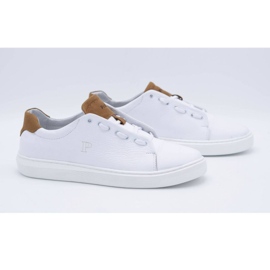 Polbut Miesten nahkaiset urheilukengät 2109 valkoinen 2