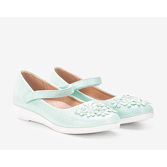 BM Vihreät kiiltävät balerinat lapsille Alaja 1